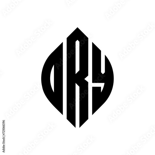 ORY circle letter logo design with circle and ellipse shape. ORY ellipse letters with typographic style. The three initials form a circle logo. ORY circle emblem abstract monogram letter mark vector. photo