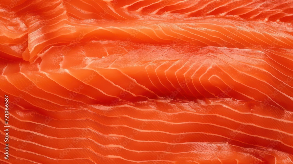 Extreme Closeup of Salmon Fillet AI Generated