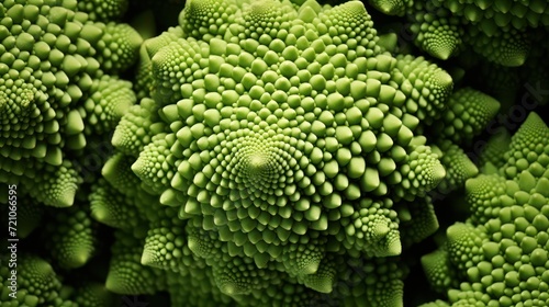 Extreme Closeup of Romanesco Broccoli in Minimal Style AI Generated