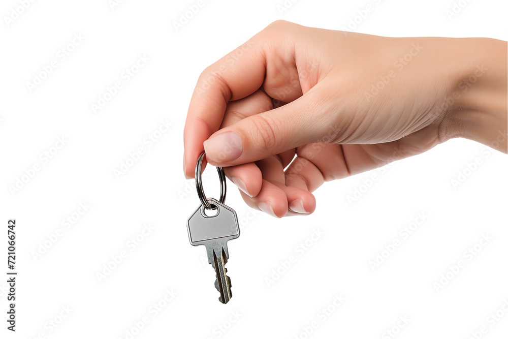 Successful real estate transaction: A person's hand holding keys, symbolizing the key to business success, home ownership, and access to new opportunities Successful real estate transaction: A person's hand holding keys, symbolizing the key to business success, home ownership, and access to new opportunities