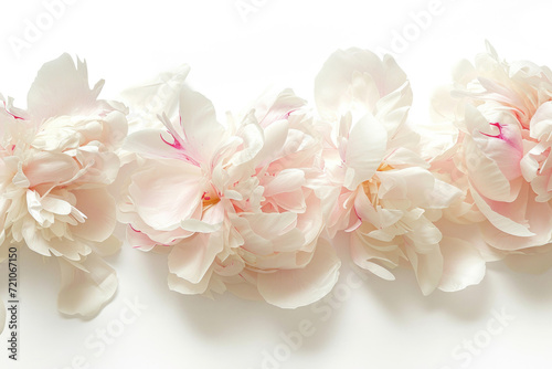 An exquisite portrayal of isolated peony petals on a clean white background