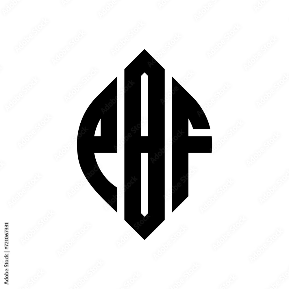 PBF circle letter logo design with circle and ellipse shape. PBF ellipse letters with typographic style. The three initials form a circle logo. PBF circle emblem abstract monogram letter mark vector. PBF circle letter logo design with circle and ellipse shape. PBF ellipse letters with typographic style. The three initials form a circle logo. PBF circle emblem abstract monogram letter mark vector.