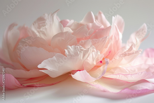 An exquisite portrayal of isolated peony petals on a clean white background © Veniamin Kraskov