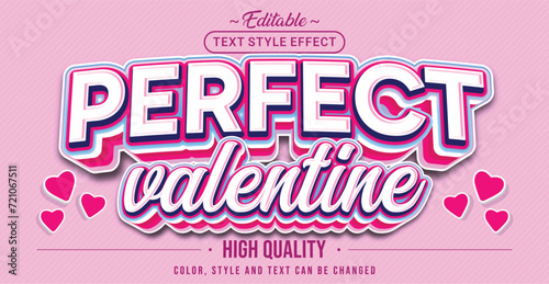 Editable text style effect - Perfect Valentine text style theme. photo