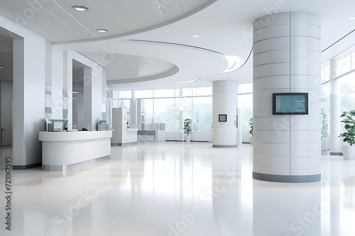 The decoration of the nursing staff's desks inside the new hospital building is beautiful and pleasing to the eye.