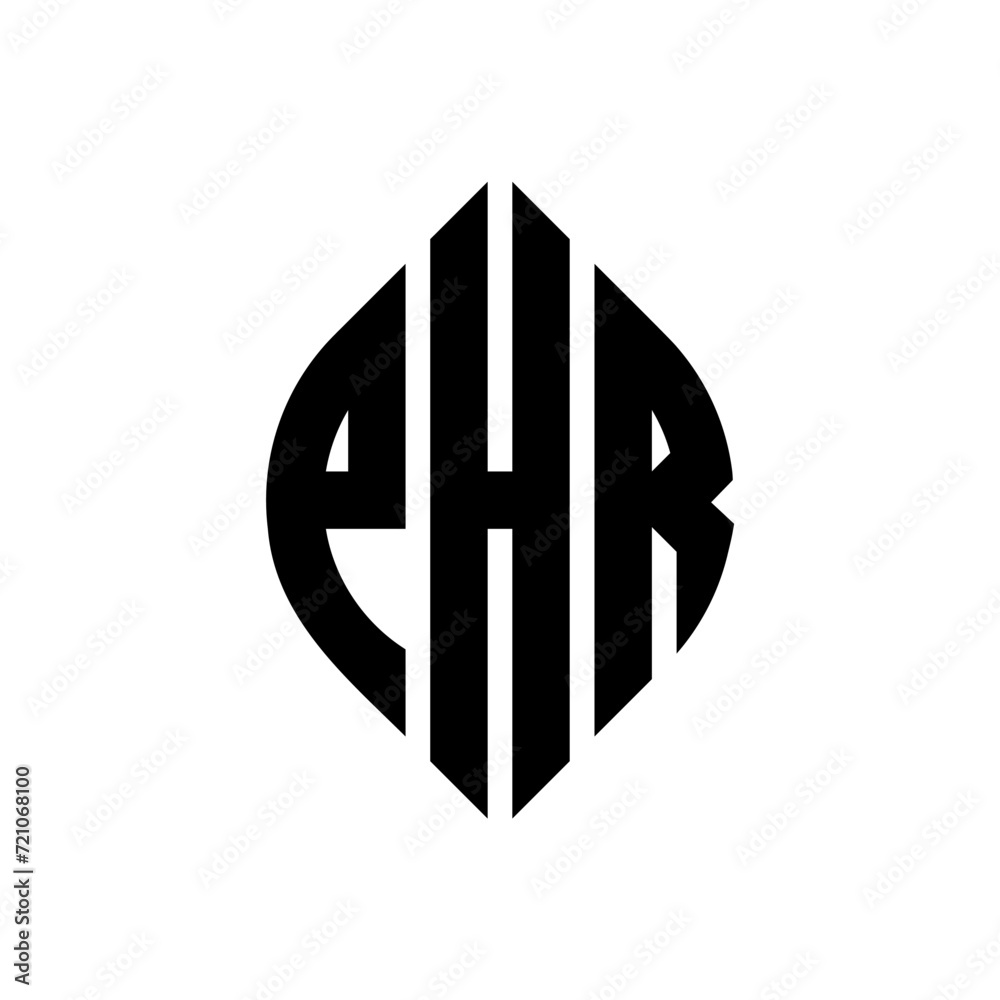 PHR circle letter logo design with circle and ellipse shape. PHR ellipse letters with typographic style. The three initials form a circle logo. PHR circle emblem abstract monogram letter mark vector. PHR circle letter logo design with circle and ellipse shape. PHR ellipse letters with typographic style. The three initials form a circle logo. PHR circle emblem abstract monogram letter mark vector.