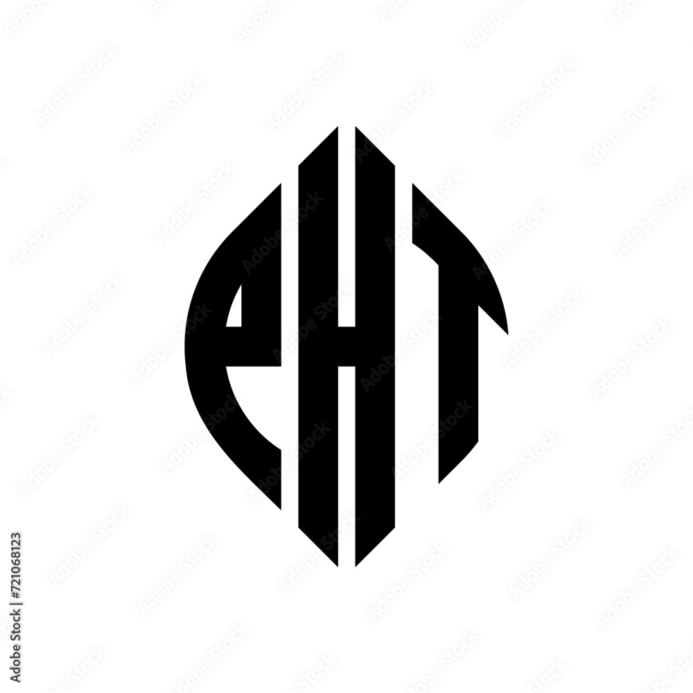 PHT circle letter logo design with circle and ellipse shape. PHT ellipse letters with typographic style. The three initials form a circle logo. PHT circle emblem abstract monogram letter mark vector. PHT circle letter logo design with circle and ellipse shape. PHT ellipse letters with typographic style. The three initials form a circle logo. PHT circle emblem abstract monogram letter mark vector.