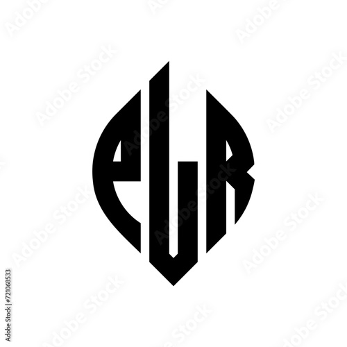 PLR circle letter logo design with circle and ellipse shape. PLR ellipse letters with typographic style. The three initials form a circle logo. PLR circle emblem abstract monogram letter mark vector.