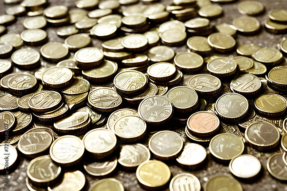 coins and bills. Generative AI coins and bills. Generative AI