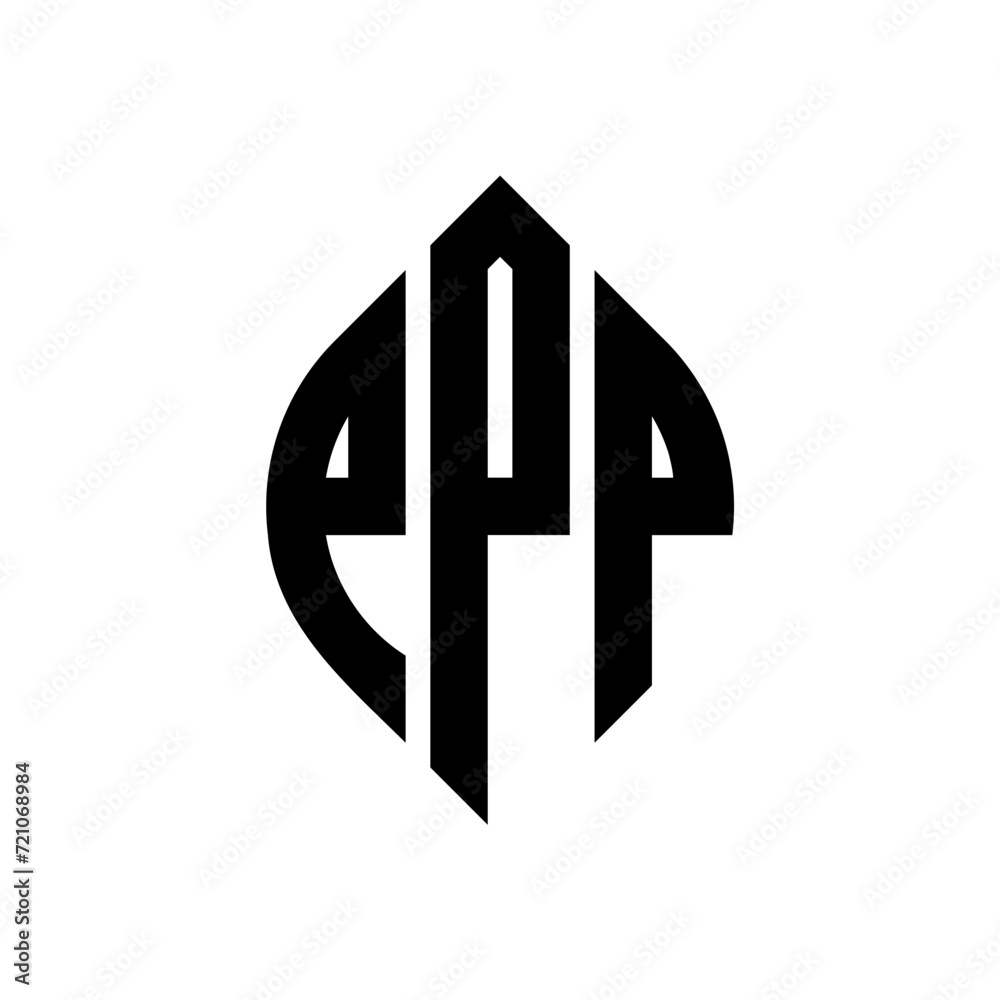PPP circle letter logo design with circle and ellipse shape. PPP ellipse letters with typographic style. The three initials form a circle logo. PPP circle emblem abstract monogram letter mark vector. PPP circle letter logo design with circle and ellipse shape. PPP ellipse letters with typographic style. The three initials form a circle logo. PPP circle emblem abstract monogram letter mark vector.