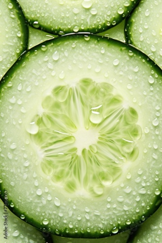 Close-Up of Micro Cross Section of Cucumber AI Generated