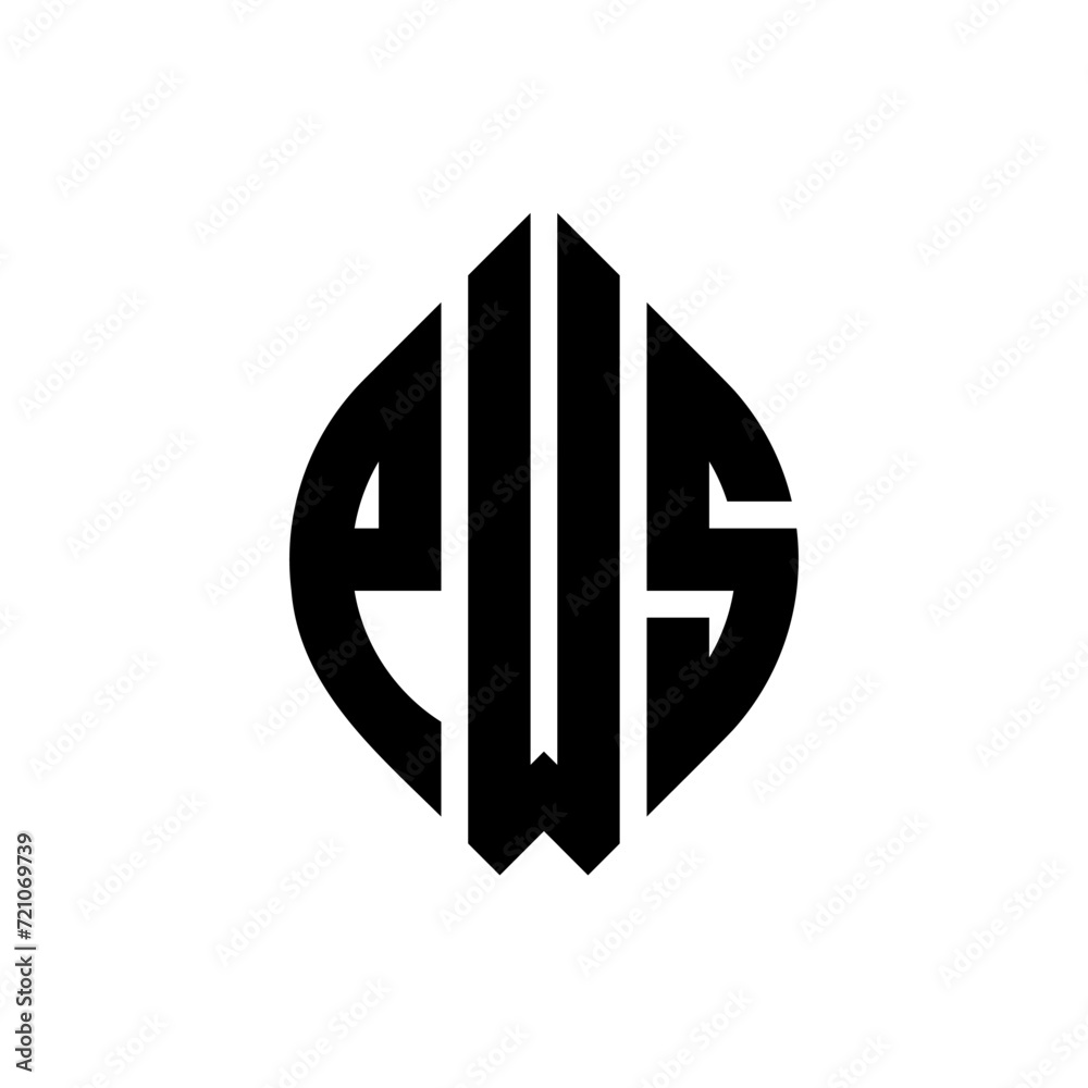 PWS circle letter logo design with circle and ellipse shape. PWS ellipse letters with typographic style. The three initials form a circle logo. PWS circle emblem abstract monogram letter mark vector. PWS circle letter logo design with circle and ellipse shape. PWS ellipse letters with typographic style. The three initials form a circle logo. PWS circle emblem abstract monogram letter mark vector.