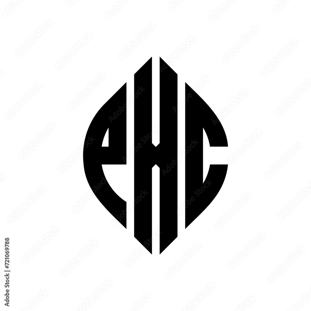 PXC circle letter logo design with circle and ellipse shape. PXC ellipse letters with typographic style. The three initials form a circle logo. PXC circle emblem abstract monogram letter mark vector. PXC circle letter logo design with circle and ellipse shape. PXC ellipse letters with typographic style. The three initials form a circle logo. PXC circle emblem abstract monogram letter mark vector.