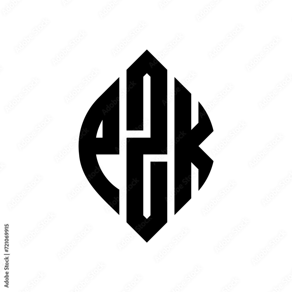 PZK circle letter logo design with circle and ellipse shape. PZK ellipse letters with typographic style. The three initials form a circle logo. PZK circle emblem abstract monogram letter mark vector. PZK circle letter logo design with circle and ellipse shape. PZK ellipse letters with typographic style. The three initials form a circle logo. PZK circle emblem abstract monogram letter mark vector.