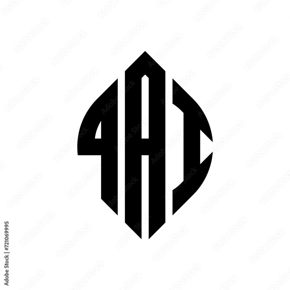QAI circle letter logo design with circle and ellipse shape. QAI ellipse letters with typographic style. The three initials form a circle logo. QAI circle emblem abstract monogram letter mark vector. QAI circle letter logo design with circle and ellipse shape. QAI ellipse letters with typographic style. The three initials form a circle logo. QAI circle emblem abstract monogram letter mark vector.