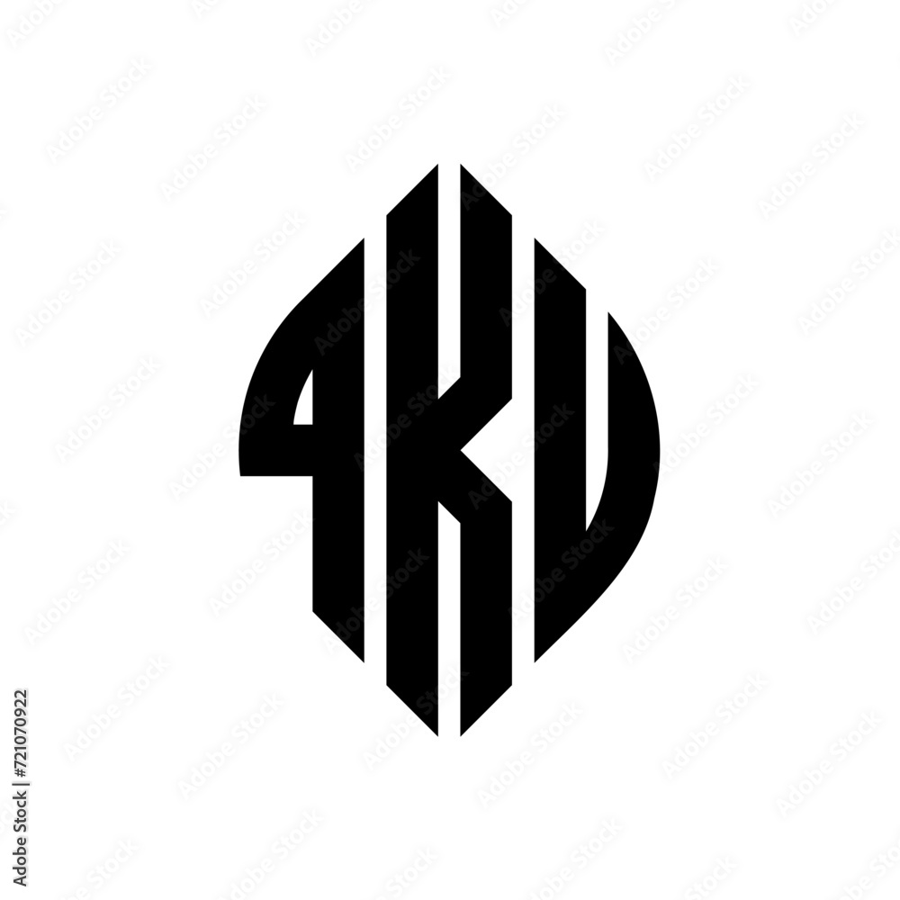 QKU circle letter logo design with circle and ellipse shape. QKU ellipse letters with typographic style. The three initials form a circle logo. QKU circle emblem abstract monogram letter mark vector. QKU circle letter logo design with circle and ellipse shape. QKU ellipse letters with typographic style. The three initials form a circle logo. QKU circle emblem abstract monogram letter mark vector.