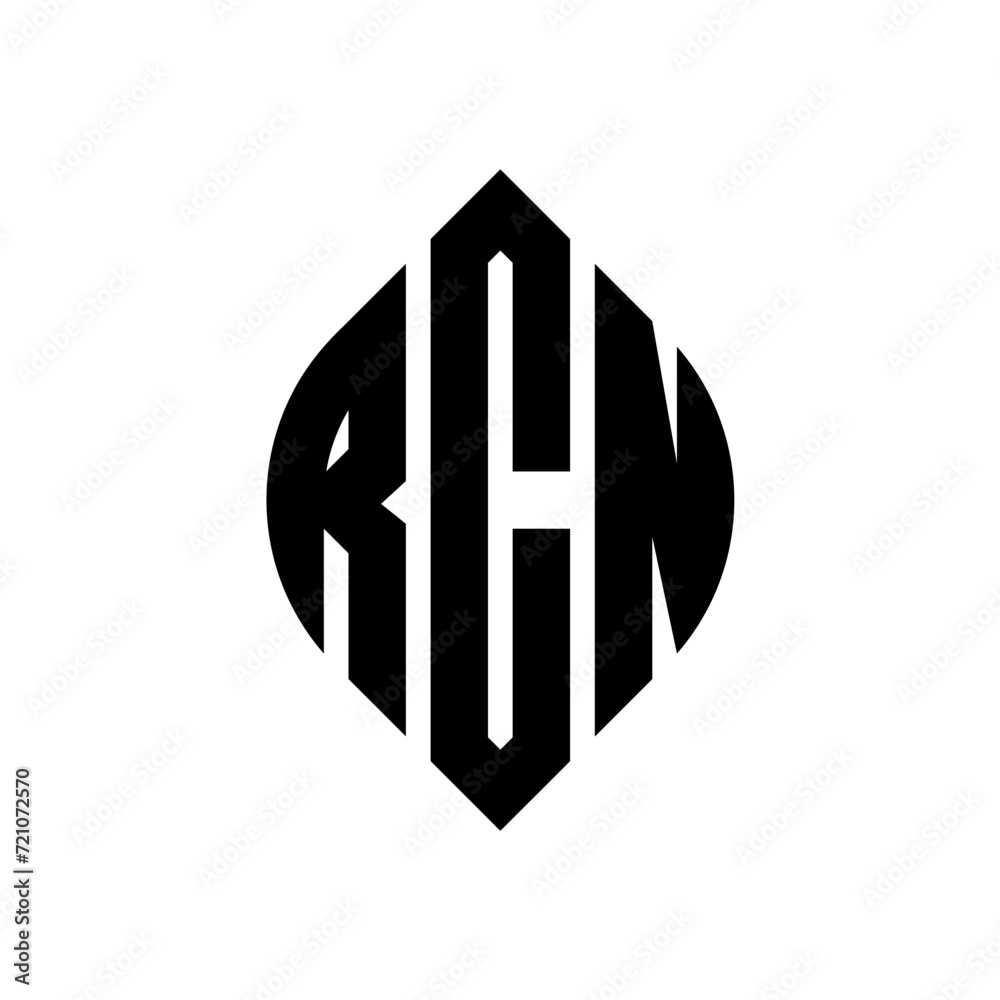 RCN circle letter logo design with circle and ellipse shape. RCN ellipse letters with typographic style. The three initials form a circle logo. RCN circle emblem abstract monogram letter mark vector. RCN circle letter logo design with circle and ellipse shape. RCN ellipse letters with typographic style. The three initials form a circle logo. RCN circle emblem abstract monogram letter mark vector.