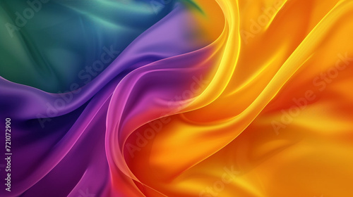 Yellow, purple, blue-green, and red-orange silk background vector presentation design