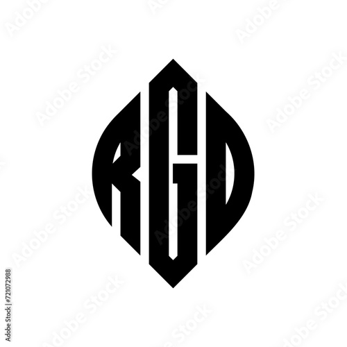 RGO circle letter logo design with circle and ellipse shape. RGO ellipse letters with typographic style. The three initials form a circle logo. RGO circle emblem abstract monogram letter mark vector. photo