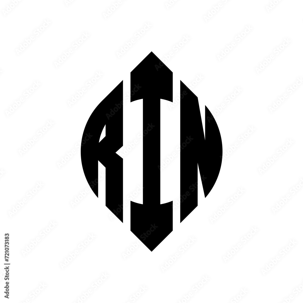 RIN circle letter logo design with circle and ellipse shape. RIN ellipse letters with typographic style. The three initials form a circle logo. RIN circle emblem abstract monogram letter mark vector. RIN circle letter logo design with circle and ellipse shape. RIN ellipse letters with typographic style. The three initials form a circle logo. RIN circle emblem abstract monogram letter mark vector.
