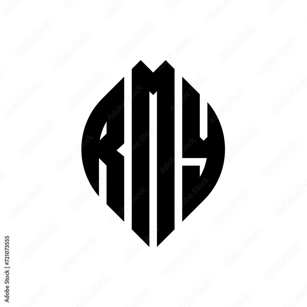 RMY circle letter logo design with circle and ellipse shape. RMY ellipse letters with typographic style. The three initials form a circle logo. RMY circle emblem abstract monogram letter mark vector. RMY circle letter logo design with circle and ellipse shape. RMY ellipse letters with typographic style. The three initials form a circle logo. RMY circle emblem abstract monogram letter mark vector.