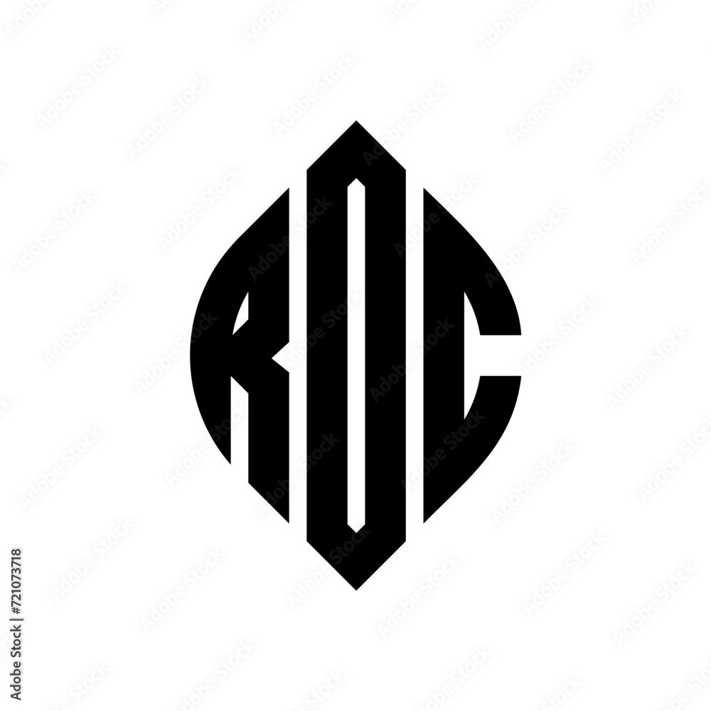 ROC circle letter logo design with circle and ellipse shape. ROC ellipse letters with typographic style. The three initials form a circle logo. ROC circle emblem abstract monogram letter mark vector. ROC circle letter logo design with circle and ellipse shape. ROC ellipse letters with typographic style. The three initials form a circle logo. ROC circle emblem abstract monogram letter mark vector.