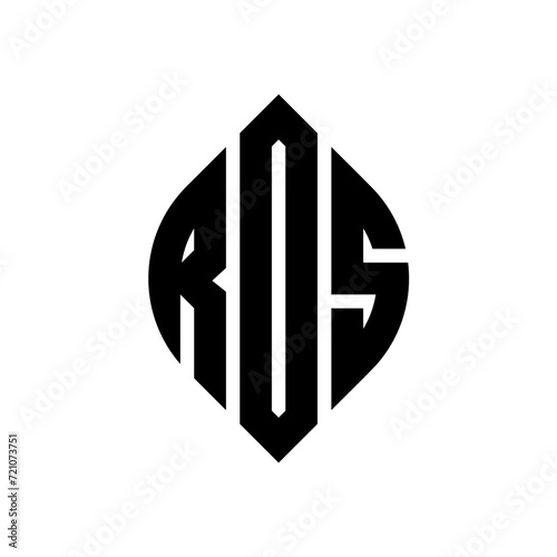 ROS circle letter logo design with circle and ellipse shape. ROS ellipse letters with typographic style. The three initials form a circle logo. ROS circle emblem abstract monogram letter mark vector.