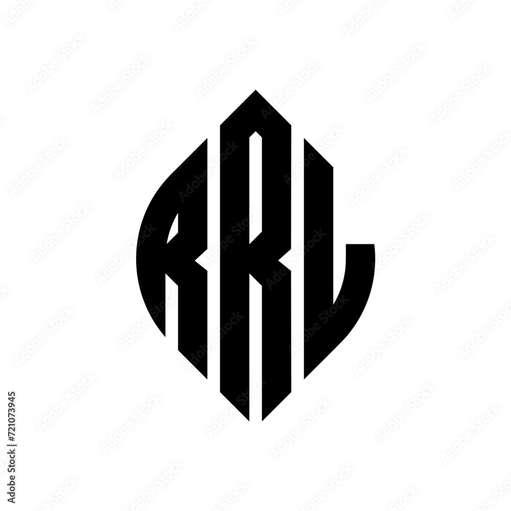 RRL circle letter logo design with circle and ellipse shape. RRL ellipse letters with typographic style. The three initials form a circle logo. RRL circle emblem abstract monogram letter mark vector. RRL circle letter logo design with circle and ellipse shape. RRL ellipse letters with typographic style. The three initials form a circle logo. RRL circle emblem abstract monogram letter mark vector.