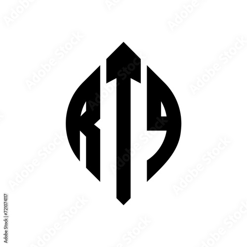 RTQ circle letter logo design with circle and ellipse shape. RTQ ellipse letters with typographic style. The three initials form a circle logo. RTQ circle emblem abstract monogram letter mark vector.