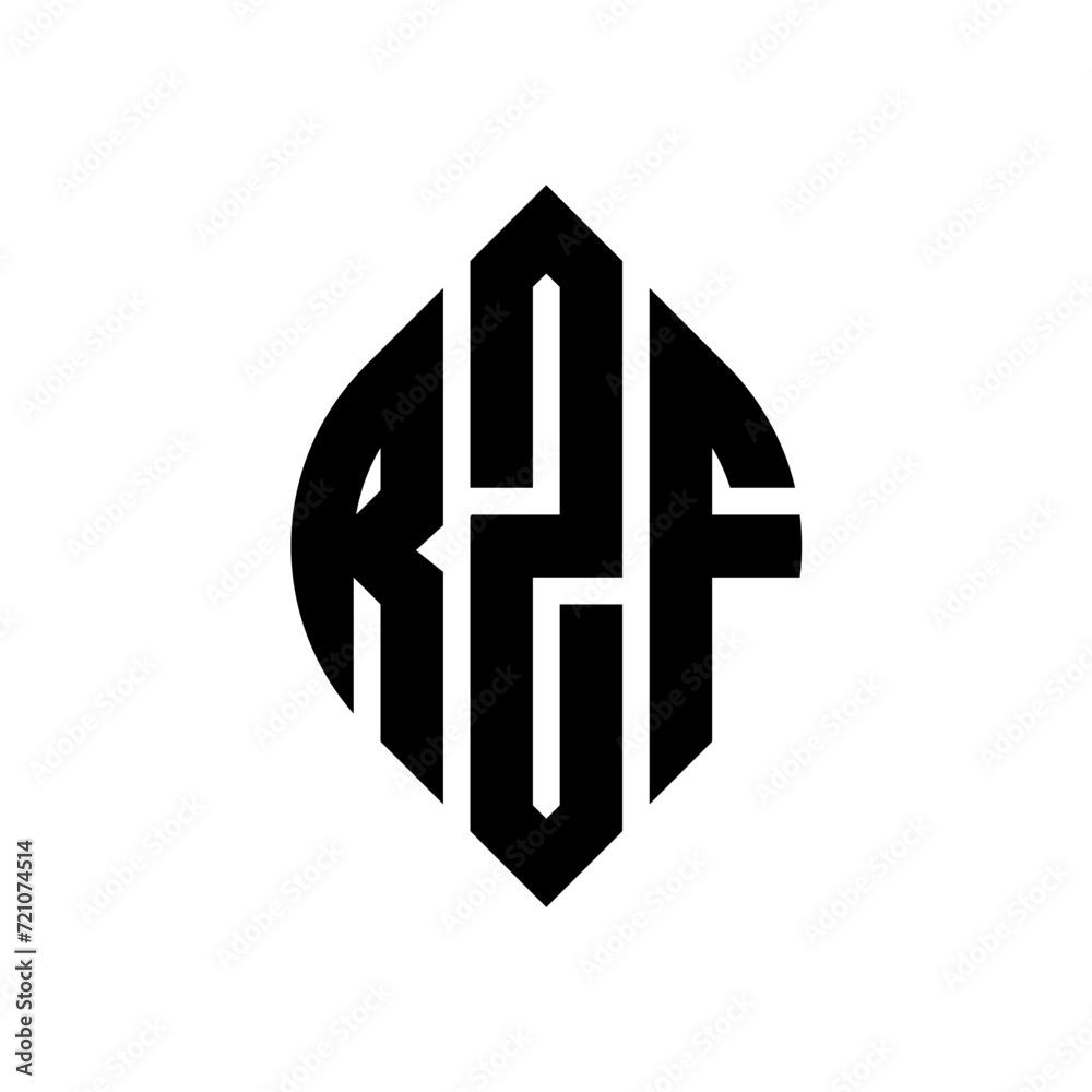 RZF circle letter logo design with circle and ellipse shape. RZF ellipse letters with typographic style. The three initials form a circle logo. RZF circle emblem abstract monogram letter mark vector. RZF circle letter logo design with circle and ellipse shape. RZF ellipse letters with typographic style. The three initials form a circle logo. RZF circle emblem abstract monogram letter mark vector.