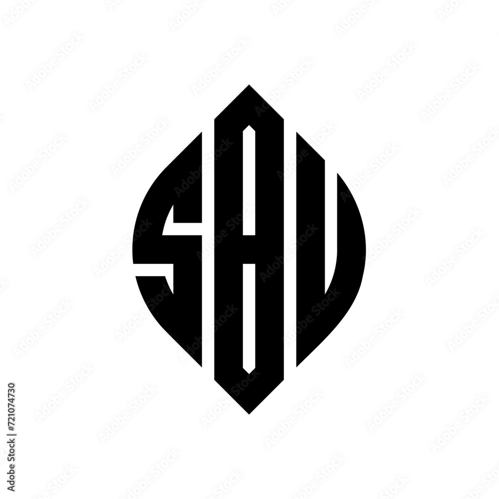 SBU circle letter logo design with circle and ellipse shape. SBU ellipse letters with typographic style. The three initials form a circle logo. SBU circle emblem abstract monogram letter mark vector. SBU circle letter logo design with circle and ellipse shape. SBU ellipse letters with typographic style. The three initials form a circle logo. SBU circle emblem abstract monogram letter mark vector.