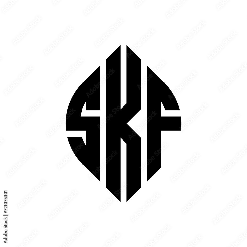 SKF circle letter logo design with circle and ellipse shape. SKF ellipse letters with typographic style. The three initials form a circle logo. SKF circle emblem abstract monogram letter mark vector. SKF circle letter logo design with circle and ellipse shape. SKF ellipse letters with typographic style. The three initials form a circle logo. SKF circle emblem abstract monogram letter mark vector.
