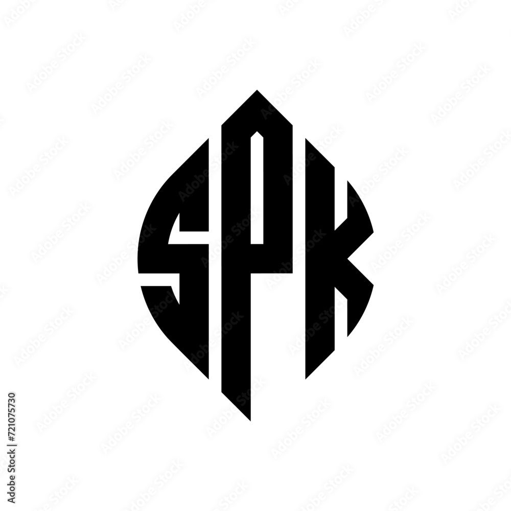 SPK circle letter logo design with circle and ellipse shape. SPK ellipse letters with typographic style. The three initials form a circle logo. SPK circle emblem abstract monogram letter mark vector. SPK circle letter logo design with circle and ellipse shape. SPK ellipse letters with typographic style. The three initials form a circle logo. SPK circle emblem abstract monogram letter mark vector.