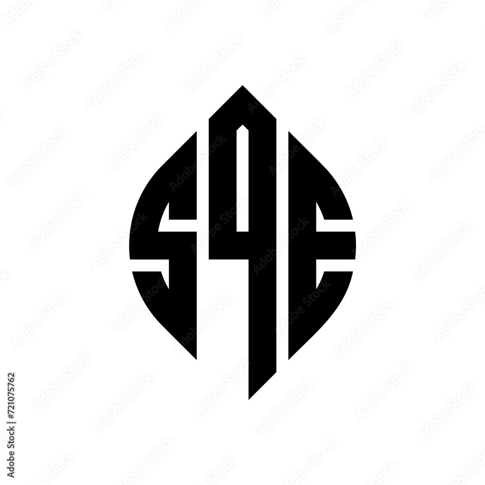 SQE circle letter logo design with circle and ellipse shape. SQE ellipse letters with typographic style. The three initials form a circle logo. SQE circle emblem abstract monogram letter mark vector. SQE circle letter logo design with circle and ellipse shape. SQE ellipse letters with typographic style. The three initials form a circle logo. SQE circle emblem abstract monogram letter mark vector.