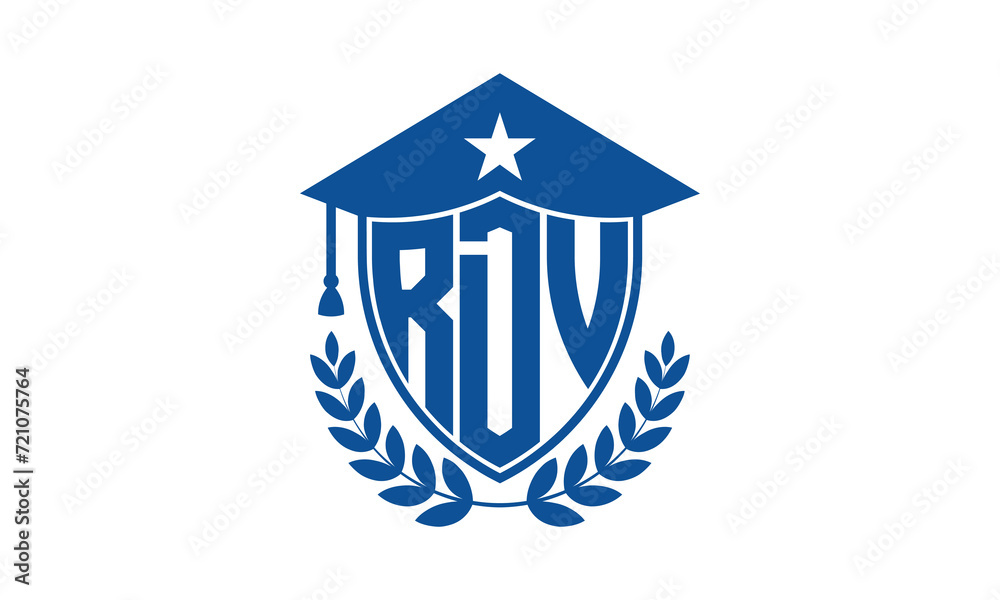 RDV three letter iconic academic logo design vector template. monogram, abstract, school, college, university, graduation cap symbol logo, shield, model, institute, educational, coaching canter, tech RDV three letter iconic academic logo design vector template. monogram, abstract, school, college, university, graduation cap symbol logo, shield, model, institute, educational, coaching canter, tech