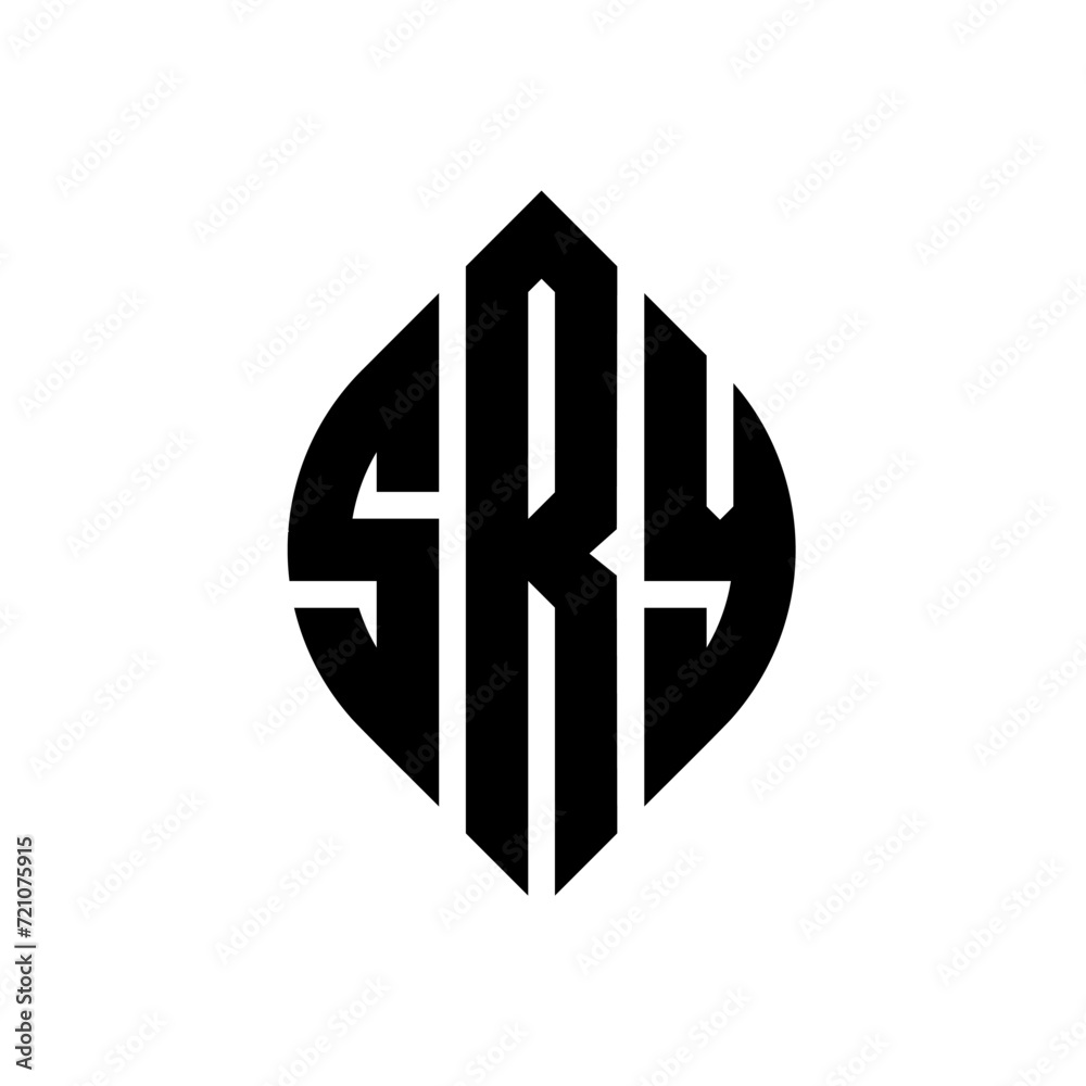 Ταπετσαρία SRY circle letter logo design with circle and ellipse shape