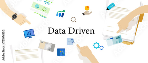 data driven analysis data information business decision making marketing statistics management with increase graph