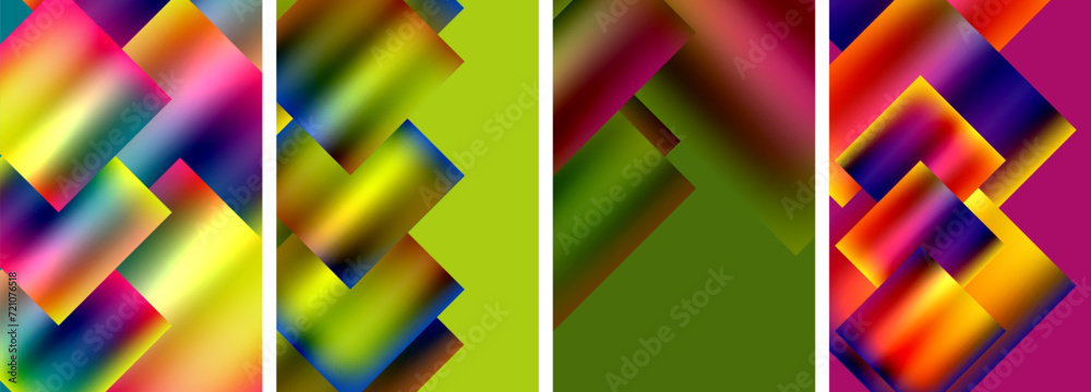 Colorful metal square abstract poster backgrounds Colorful metal square abstract poster backgrounds