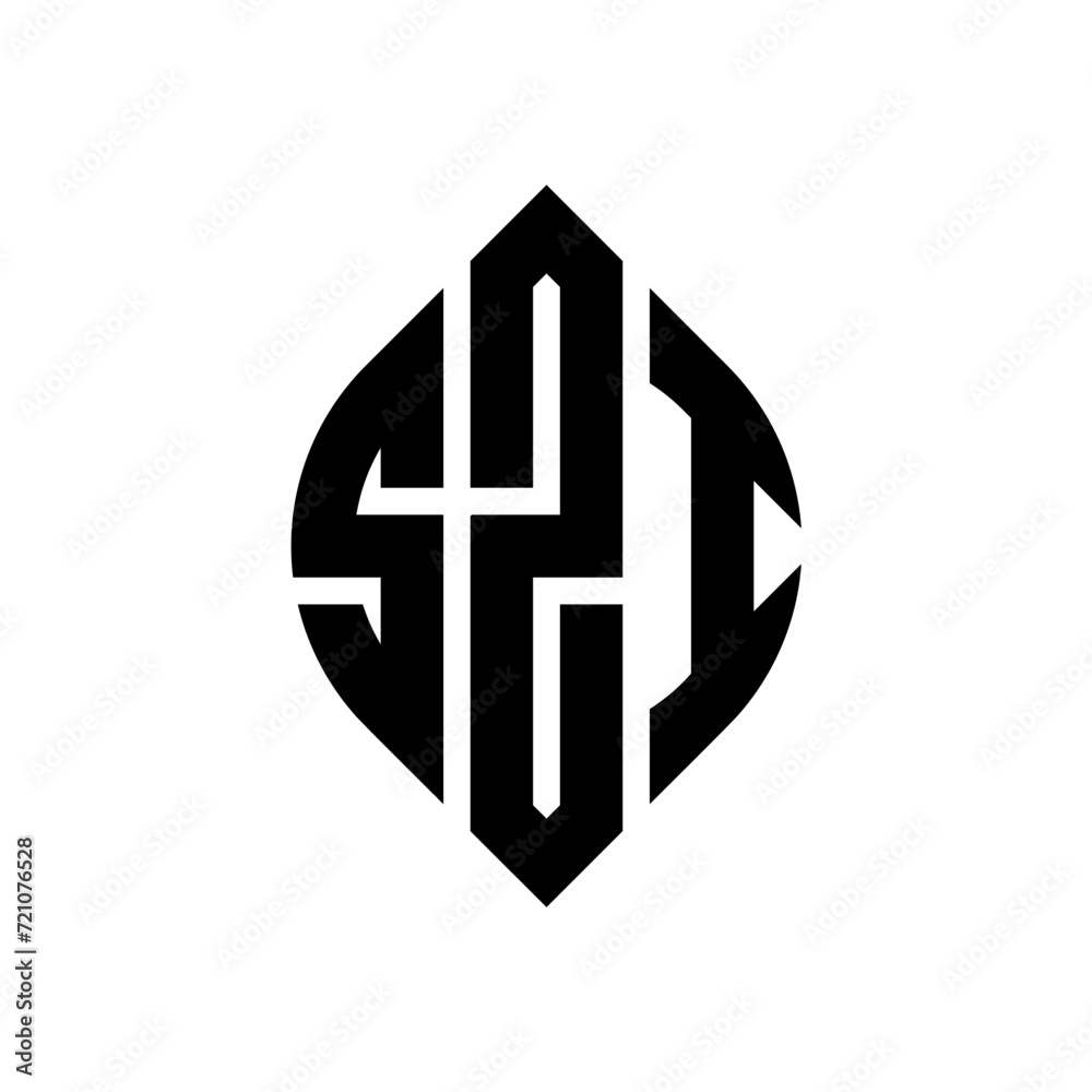 SZI circle letter logo design with circle and ellipse shape. SZI ellipse letters with typographic style. The three initials form a circle logo. SZI circle emblem abstract monogram letter mark vector. SZI circle letter logo design with circle and ellipse shape. SZI ellipse letters with typographic style. The three initials form a circle logo. SZI circle emblem abstract monogram letter mark vector.