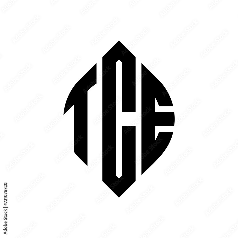 TCE circle letter logo design with circle and ellipse shape. TCE ellipse letters with typographic style. The three initials form a circle logo. TCE circle emblem abstract monogram letter mark vector. TCE circle letter logo design with circle and ellipse shape. TCE ellipse letters with typographic style. The three initials form a circle logo. TCE circle emblem abstract monogram letter mark vector.