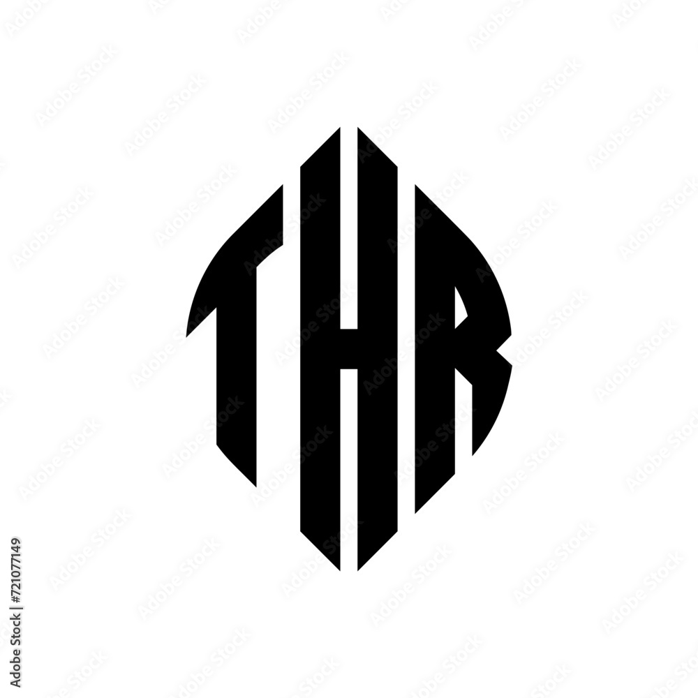 THR circle letter logo design with circle and ellipse shape. THR ellipse letters with typographic style. The three initials form a circle logo. THR circle emblem abstract monogram letter mark vector. THR circle letter logo design with circle and ellipse shape. THR ellipse letters with typographic style. The three initials form a circle logo. THR circle emblem abstract monogram letter mark vector.