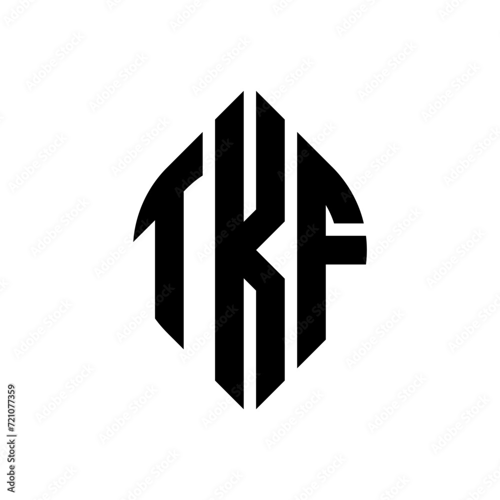 TKF circle letter logo design with circle and ellipse shape. TKF ellipse letters with typographic style. The three initials form a circle logo. TKF circle emblem abstract monogram letter mark vector. TKF circle letter logo design with circle and ellipse shape. TKF ellipse letters with typographic style. The three initials form a circle logo. TKF circle emblem abstract monogram letter mark vector.