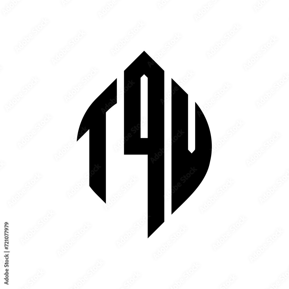 TQV circle letter logo design with circle and ellipse shape. TQV ellipse letters with typographic style. The three initials form a circle logo. TQV circle emblem abstract monogram letter mark vector. TQV circle letter logo design with circle and ellipse shape. TQV ellipse letters with typographic style. The three initials form a circle logo. TQV circle emblem abstract monogram letter mark vector.