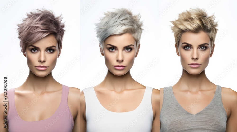 Group of Three Women With Unique Hair Colors Group of Three Women With Unique Hair Colors