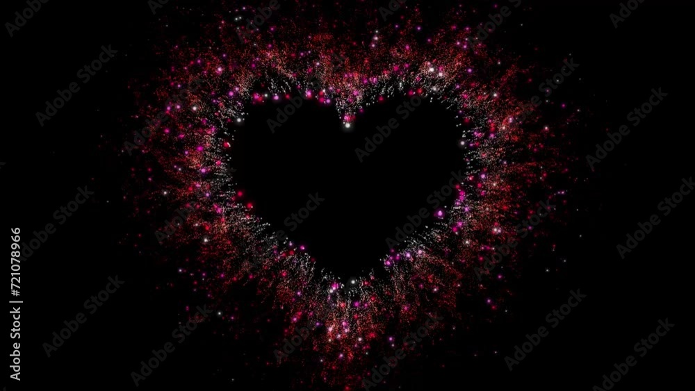Valentines day and Love Heart Animation on black background Valentines day and Love Heart Animation on black background