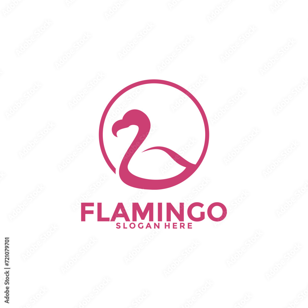 Flamingo bird logo concept, Elegant Flamingo Line Art Logo vector template Flamingo bird logo concept, Elegant Flamingo Line Art Logo vector template