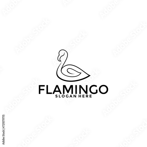 Flamingo bird logo concept, Elegant Flamingo Logo vector template