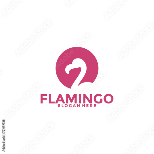 Flamingo bird logo concept, Elegant Flamingo Logo vector template