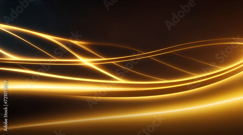 Abstract golden lines on dark background
