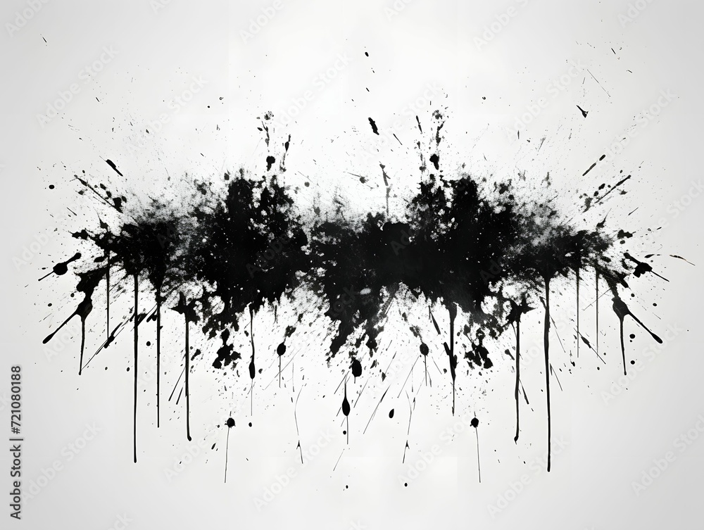Grunge Black Ink Stain on White Background